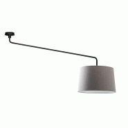ROSSINI ILLUMINAZIONE Plafonnier Vivien Noir Avec Abat-Jour Conique Gris E27 Ip20 48Cm - Design Moderne En Métal Et Tissu Pour Intérieur - Groupe Ro