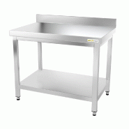 Table de travail en inox 1200 x 700 mm adossée PREMIUM / GOLDINOX - inox 3701770802920