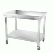 Table de travail en inox 1200 x 700 mm sur roulettes / GOLDINOX - gris inox 3701770805822