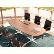 Table de réunion ovale Winstor - design tonneau - dimensions 240x120 cm