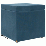 Tabouret Bleu 41 x 41 x 40 cm Velours et Bois Composite Modèle Apex Nova Plus - 8721359492972
