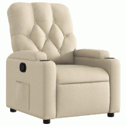 VidaXL Fauteuil inclinable Crème Tissu Modèle Lerveline - 372488