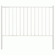 Vidaxl panneau de clôture poteau acier enduit poudre 1,7x1,25 m blanc 145217
