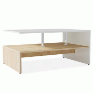 VidaXL Table basse Bois d'ingénierie 90x59x42 cm Chêne et blanc Modèle Atlas Office Ligne - 244856