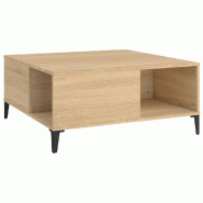 VidaXL Table basse chêne sonoma 80x80x36,5 cm bois d'ingénierie Modèle Soleil Nova Plus - 821103