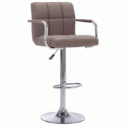 VidaXL Tabouret De Bar Taupe Tissu - gris 283418 VidaXL Tabouret De Bar Taupe Tissu - gris 283418