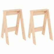 VidaXL Tabourets Lot De 2 40x40x60 Cm Bois Massif De Pin - 823664 VidaXL Tabourets Lot De 2 40x40x60 Cm Bois Massif De Pin - 823664