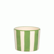 Zafferano Lido Lot De 2 Verres Tumbler Rayures Vertes Céramique Artisanale Faite À La Main Civita Castellana Design Vintage Forme Coupe À Glace Sé