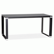 BUREAU DESIGN EN BOIS HOVIK 160CM NOIR - PARIS PRIX