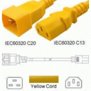 Câble d'alimentation C20/C13 15A JAUNE