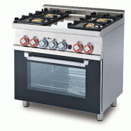 Combiné 4 feux avec four électrique statique et grill. Dimensions 80x60 h90 cm. Porte en verre. Modèle CF4-68GEM - 2222