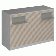 Comptoir Vertigo H T01 dble nat. L150cm - 3 tab.Coulis. 6tab.Amovib noyer clair