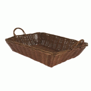Corbeille polypro tressé rectangle "Patisson" chocolat 39x28x12,5 cm - par 20
