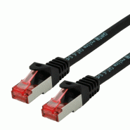 Cordon ROLINE S/FTP(PiMF) Cat.6, LSOH, Component Level, noir, 1 m Cordon ROLINE S/FTP(PiMF) Cat.6, LSOH, Component Level, noir, 1 m