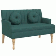 Décoshop26 - Banquette banc avec coussins dossier et accoudoirs 113 x 64,5 x 75,5 cm tissu vert DEC024636 - 3000254815587 Décoshop26 - Banquette banc avec coussins dossier et accoudoirs 113 x 64,5 x 75,5 cm tissu vert DEC024636 - 3000254815587