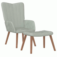 Décoshop26 - Fauteuil lounge chaise de canapé design moderne avec repose-pieds en velours gris clair DEC026517 - gris 3000255865482