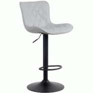 Décoshop26 - Tabouret de bar x1 coutures décoratives pied trompette hauteur réglable en métal noir assise en PVC gris 10_0004858 - gris 3000252329796 Décoshop26 - Tabouret de bar x1 coutures décoratives pied trompette hauteur réglable en métal noir assise en PVC gris 10_0004858 - gris 3000252329796