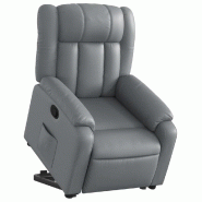 Fauteuil inclinable Gris Similicuir Modèle Corvionel - 8721012177550