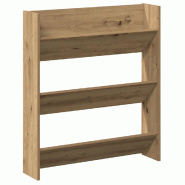 Helloshop26 - Armoire à chaussures murale moderne gain de place 80 x 18 x 90 cm en bois d'ingénierie chêne artisanal 02_0050893 - Bois massif 30002