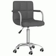 Helloshop26 - Chaise fauteuil siège pivotante de bureau informatique étude foncé tissu gris 02_0024122 - gris acier 3000214696034