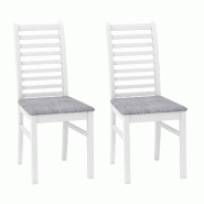 Helloshop26 - Lot de 2 chaises de salle à manger rembourrées 41 x 52,5 x 93,5 cm confort optimal style fermier en bois blanc 20_0012441 - 3000227228