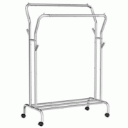 Helloshop26 - Portant à vêtements avec roulettes double barre porte-manteau en acier charge 100 kg largeur de 103,5 cm rangement 12_0006968 - 300022 Helloshop26 - Portant à vêtements avec roulettes double barre porte-manteau en acier charge 100 kg largeur de 103,5 cm rangement 12_0006968 - 300022