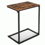 Helloshop26 - Table d'appoint bout de canapé table de chevet table de lit pour chambre salon structure simple stable style 12_0002998 - marron acier