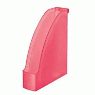 LEITZ Porte-revues Plus, dos de 70 mm, en polystyrène choc, coloris rouge givré - 4002432398720
