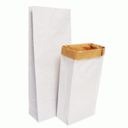 Lot de 50 sacs alimentaire DUOPACK 15L en papier kraft double paroi - blanc papier ALV0199