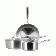 Menastyl - Set 3 pieces triply en acier inoxydable - 3256391056851