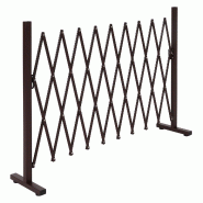 Mendler Barrière en aluminium HWC-K56, Grille à ciseaux Grille de protection, extensible et pivotante en acier 103x36-265x31cm, marron - marron mét