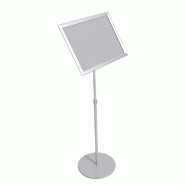 Présentoir sur pied télescopique A3 - vertical/horizontal - aluminium - hauteur réglable