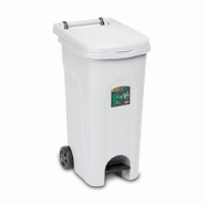 Stefanplast Poubelle à roulettes 120 L avec pédale Vert fougère - blanc 8003507256040 Stefanplast Poubelle à roulettes 120 L avec pédale Vert fougère - blanc 8003507256040
