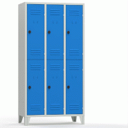 Vestiaire Parma multicases 3 colonnes / bleu