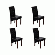 VidaXL Chaises à manger lot de 4 noir similicuir Modèle Raffiné Horizon - 160316