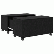 VidaXL Table basse Chêne noir 75 x 75 x 38 cm Bois d'ingénierie Modèle Polaris Ronde - 875482