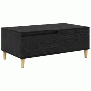 VidaXL Table basse Chêne noir 90 x 50 x 35 cm Bois d'ingénierie Modèle Luna Ovale - 881194