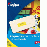 Apli 1600 étiquettes jaunes multi-usage, format 105 x 37 mm (100 feuilles A4 / cdt) - 3270241198812