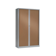 Armoire haute à rideaux bois 1200 x 430 x 1980 mm gris aluminium poirier foncé Armoire haute à rideaux bois 1200 x 430 x 1980 mm gris aluminium poirier foncé