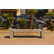 Banc Droit en  béton  Milano - résistant aux intempéries et personnalisable avec ou sans dossier_1