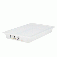 CAMBRO - 12PPT-190/6 - (Lot de 6 pièces) Bac GN 1/1 SafeTrack avec étiquette intégrée - 32,5 x 53 cm (couvercle non inclus) - blanc plastique poly