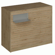 Comptoir Vertigo H T03nat. Spl.Gauche L120cm 2tabl.Couliss.4tab.Amovib.Chênecl