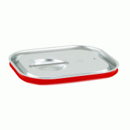 Couvercle GN Gastronorm 1/2 avec anneau en silicone en acier inoxydable GVK ECO - argenté inox GN-Var-1/2 D+Sring