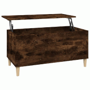Décoshop26 - Table basse dessus relevable design rustique 90 x 44,5 x 45 cm bois d'ingénierie marron DEC038503 - marron Bois massif 3000263873486