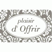 Étiquette cadeau adhésive 'Plaisir d'offrir' broderie gris 35x22mm - par 500