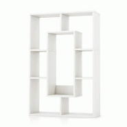 Helloshop26 - bibliothèque géométrique ouverte 60 x 20 x 90 cm rangement sécurisé pour salon bureau design moderne en bois blanc 20_0017313 - 300