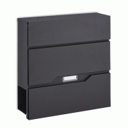 Helloshop26 - Boîte aux lettres moderne murale avec porte-journaux 40 x 30 x 10 cm en acier noir 13_0011280 - noir acier 3000245691091