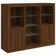 Helloshop26 - Buffet bahut commode armoire meuble de rangement organisateur cuisine salle de séjour salon avec lumières LED 3 pcs 02_0037202 - 30002_0