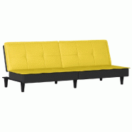 Helloshop26 - Canapé-lit jaune clair tissu 02_0019247 - jaune polyester 3000968288004