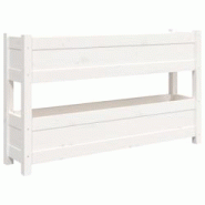 Helloshop26 - Jardinière bac lit surélevé plantes fleurs terrasse jardin 112 x 25 x 66 cm bois massif de pin blanc 02_0037399 - 3000214244587 Helloshop26 - Jardinière bac lit surélevé plantes fleurs terrasse jardin 112 x 25 x 66 cm bois massif de pin blanc 02_0037399 - 3000214244587